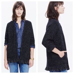 Madewell Memento Black Fringe Cardigan